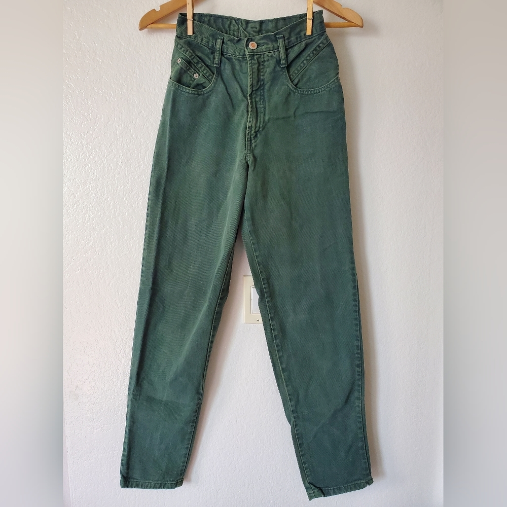 Vintage Steel Jeans Green High Rise Straight Jeans